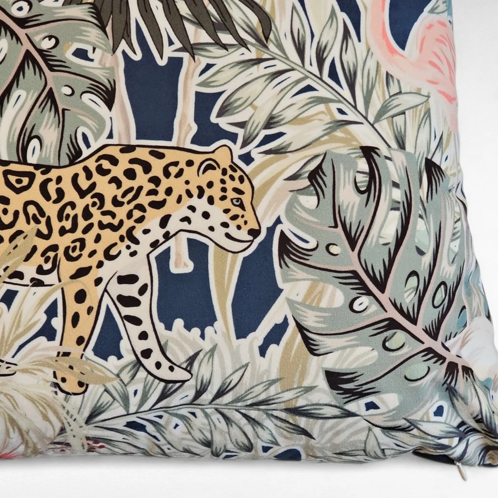 Cheetah Cat Tropical Decor Pillow